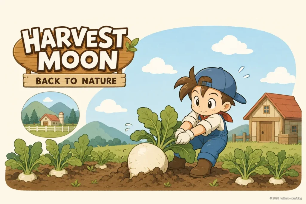 Harvest Moon growing radishes